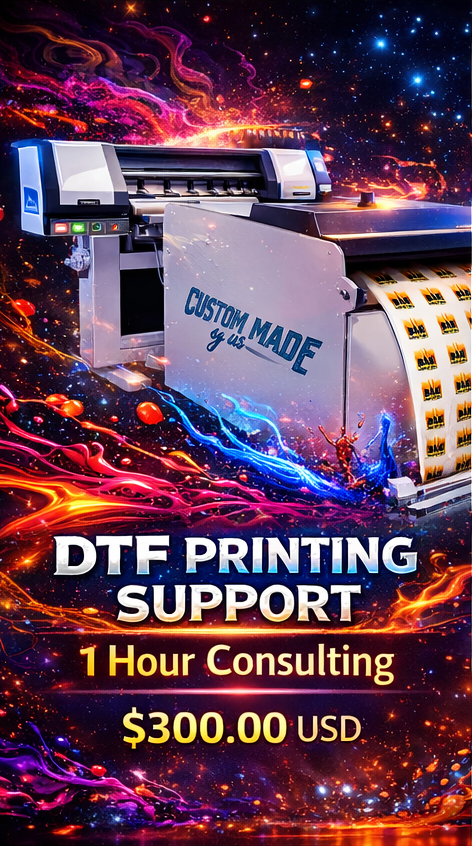 DTF Printing Support / 1 Hour Consulting $300.00