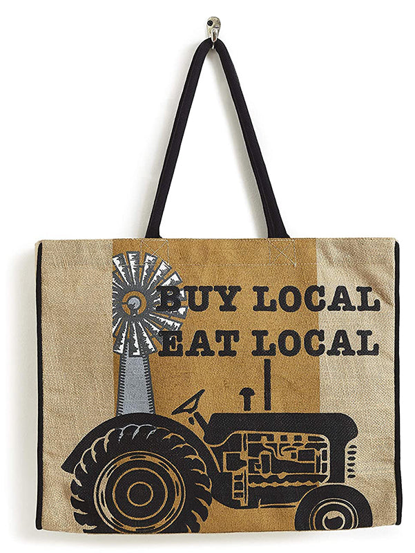 Farm Fresh - Buy Local Eat Local Burlap Tote B-520