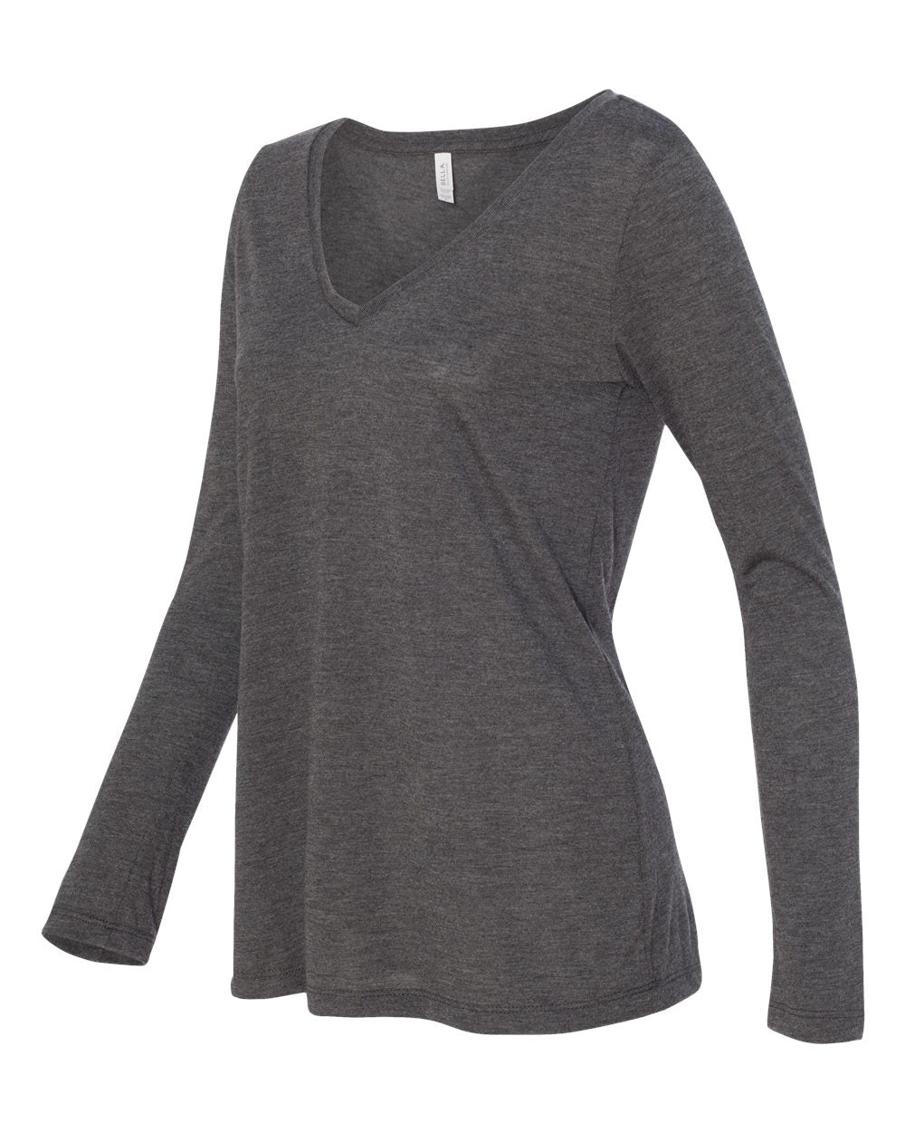 BELLA + CANVAS - Women's Flowy Long Sleeve V-Neck Tee