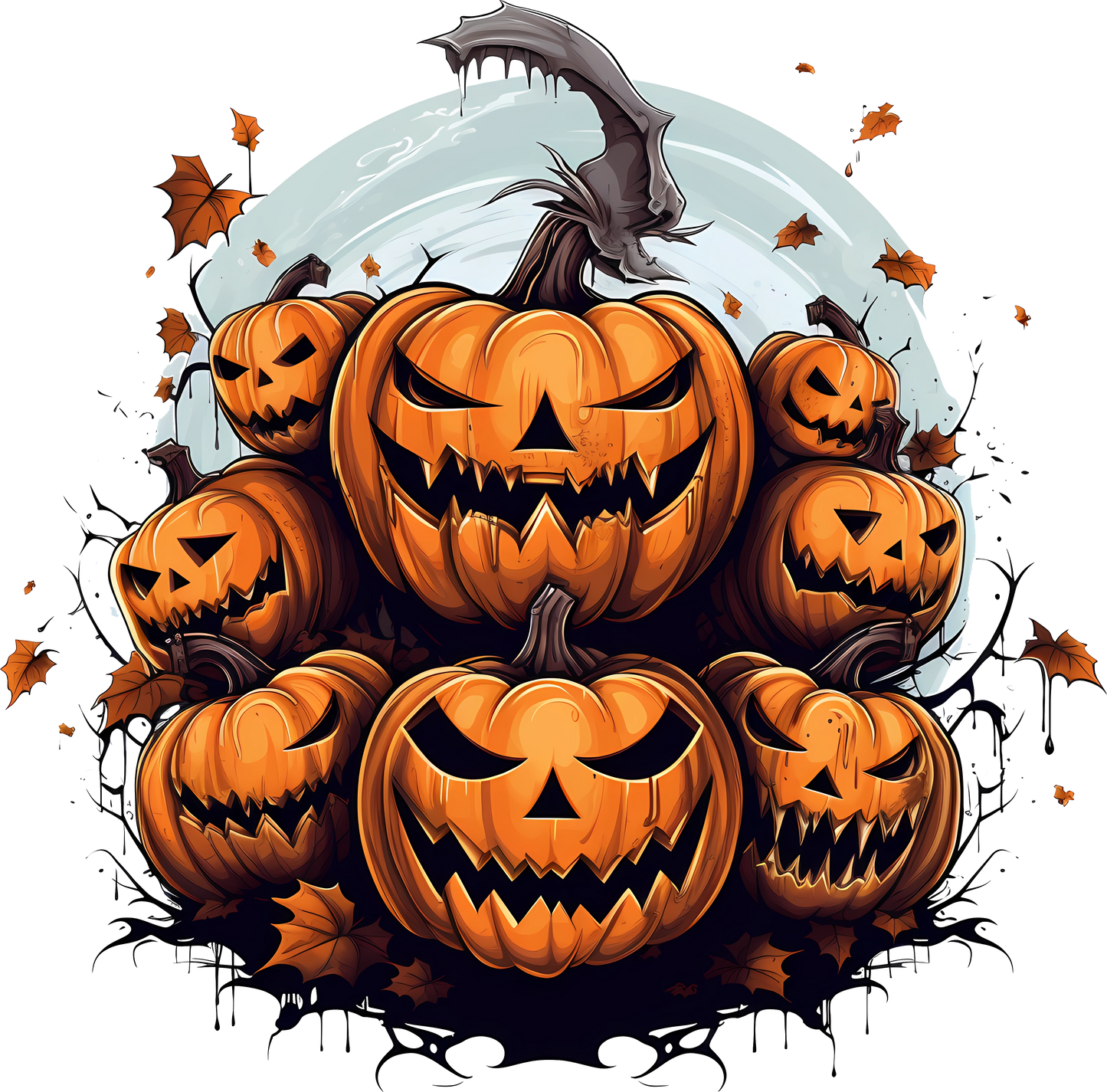 Ready to Press Singles - Halloween Pumpkins Five