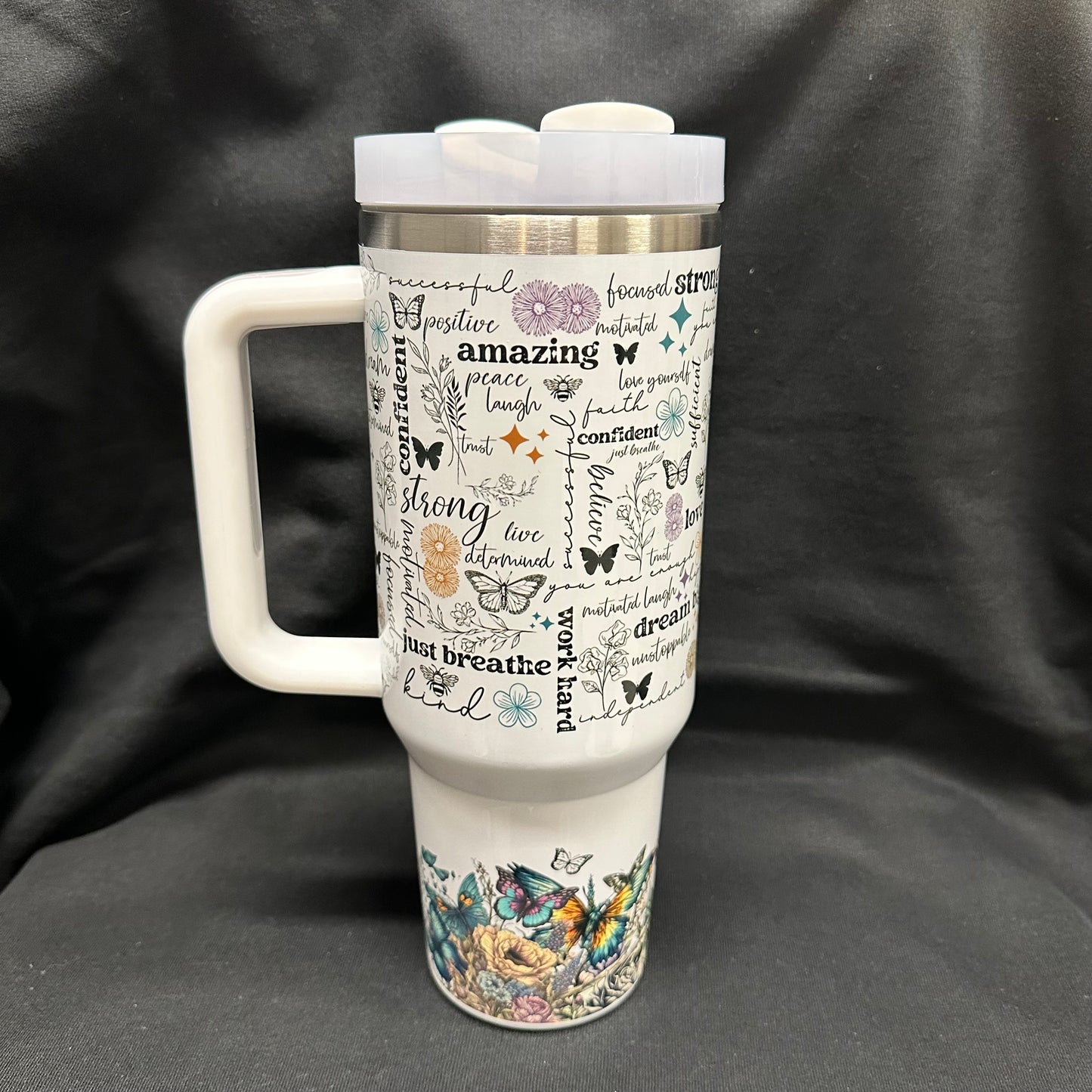 40 oz Tumbler with Handle - Affirmations