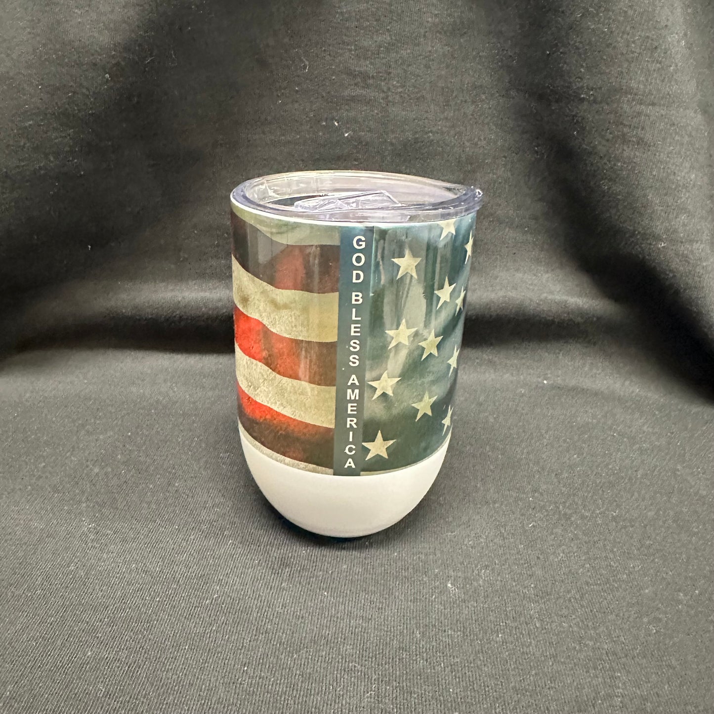 12 oz Wine Tumbler - God Bless America