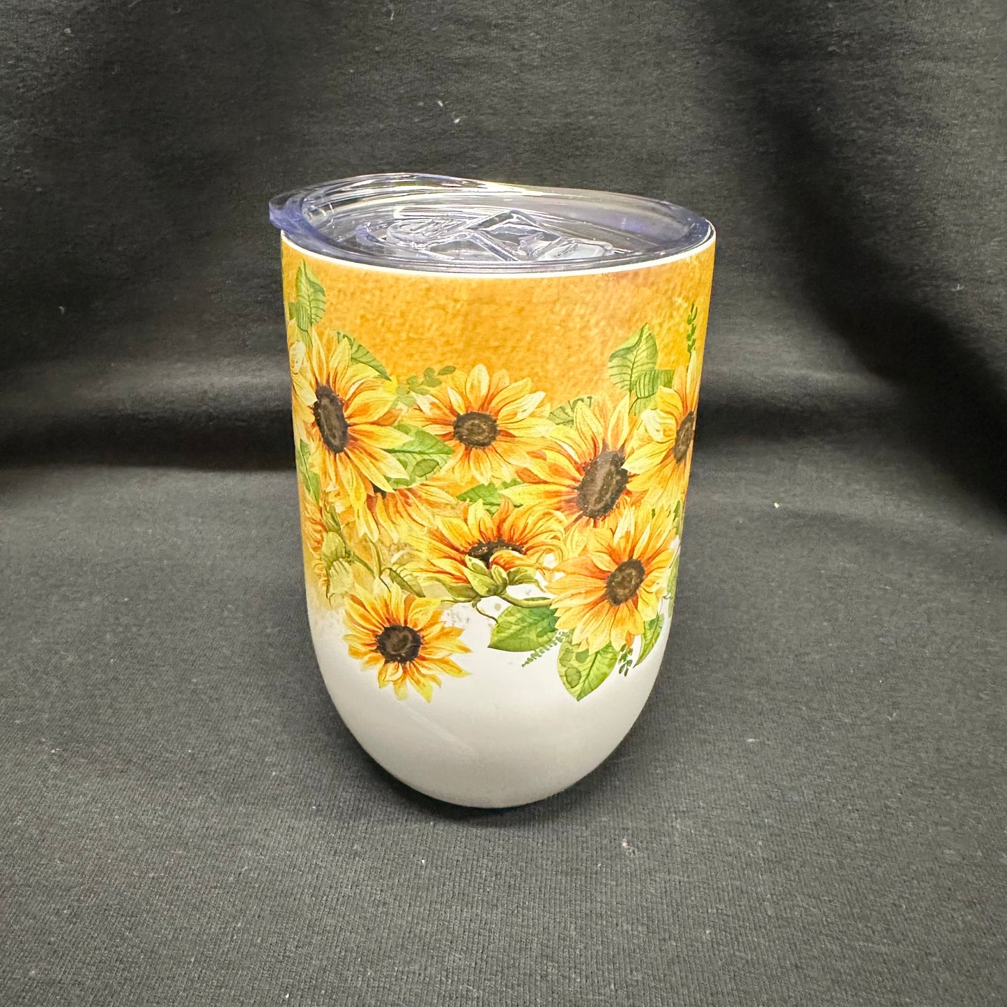 12 oz Wine Tumbler - Sunflowers