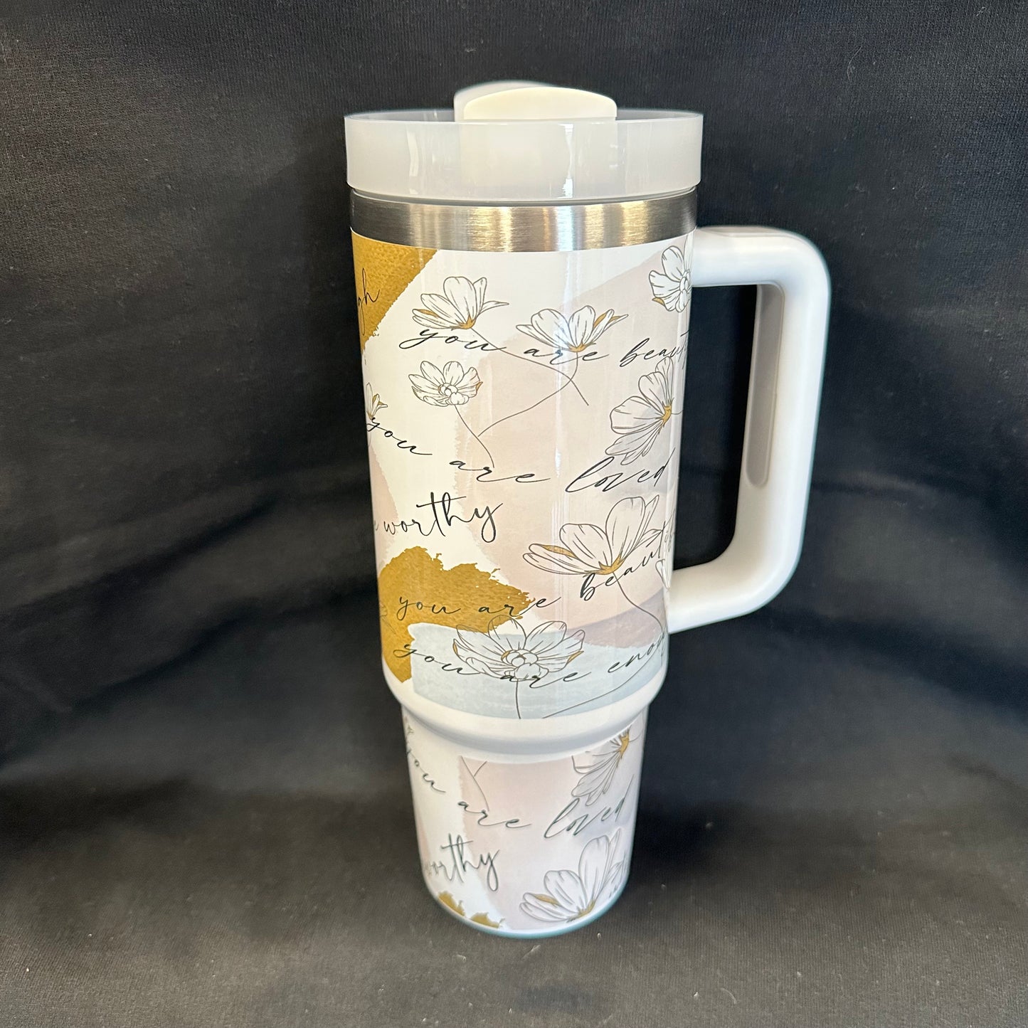 30 oz Tumbler with Handle - Affirmations