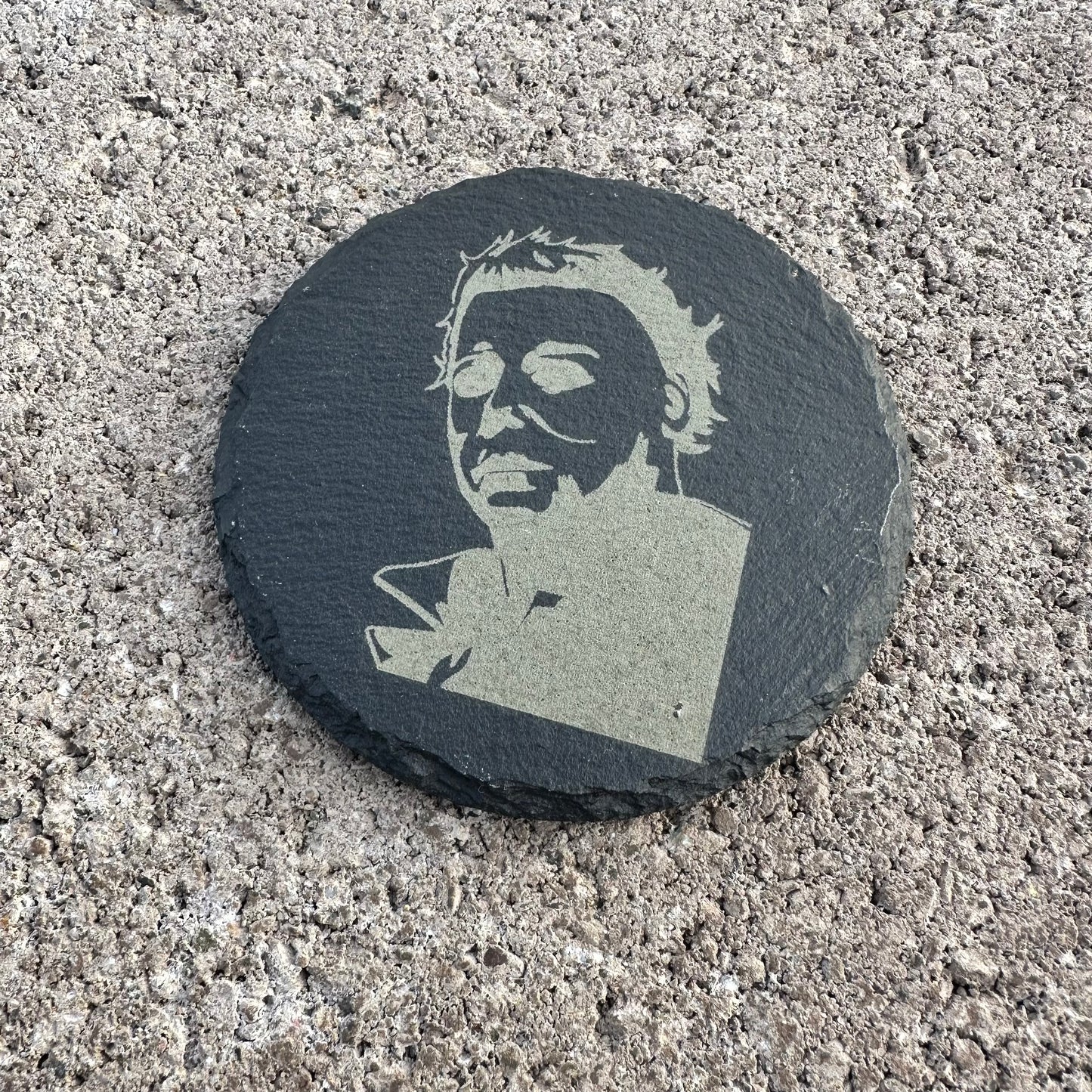 4" Round - Horror Michael Myers - Slate Drink Coaster with Anti-scratch Bottom