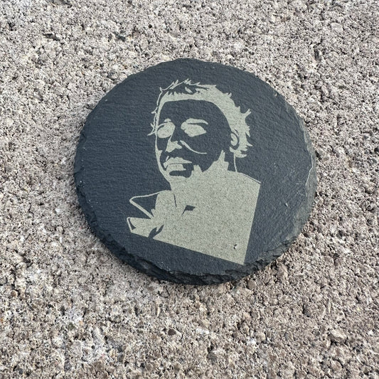 4" Round - Horror Michael Myers - Slate Drink Coaster with Anti-scratch Bottom