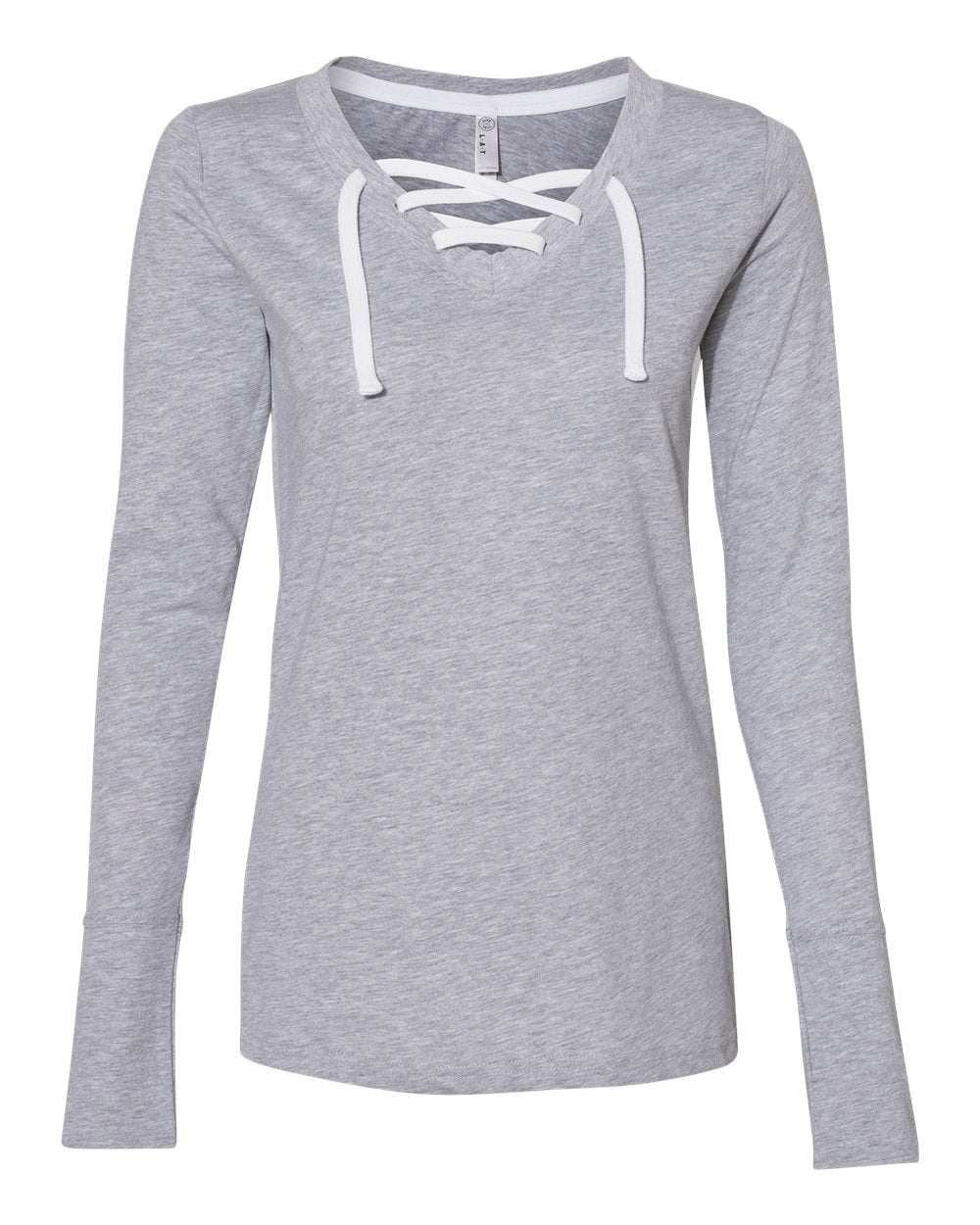 Women's Fine Jersey Lace-Up Long Sleeve T-Shirt