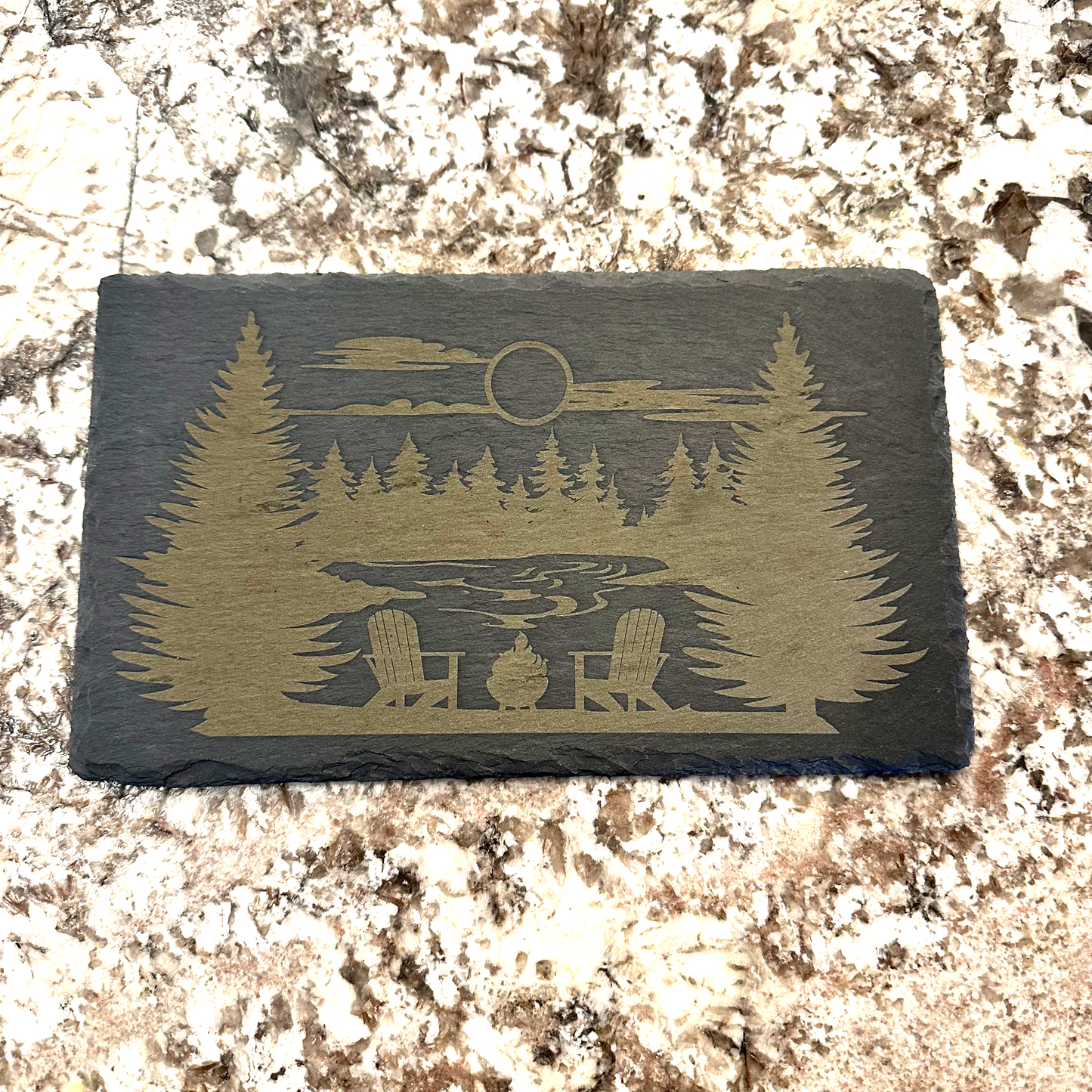 10" x 6" - Slate Kitchen Board - Lake View