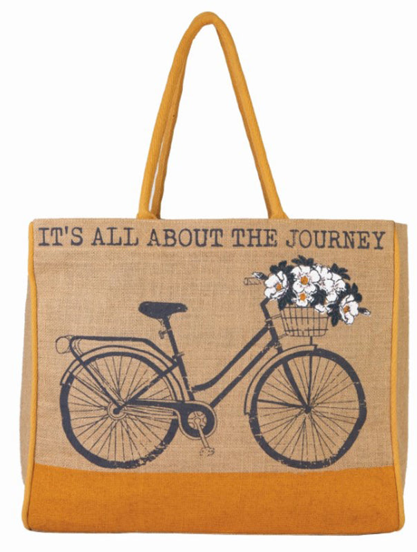 Trust The Journey Burlap Tote, B-542