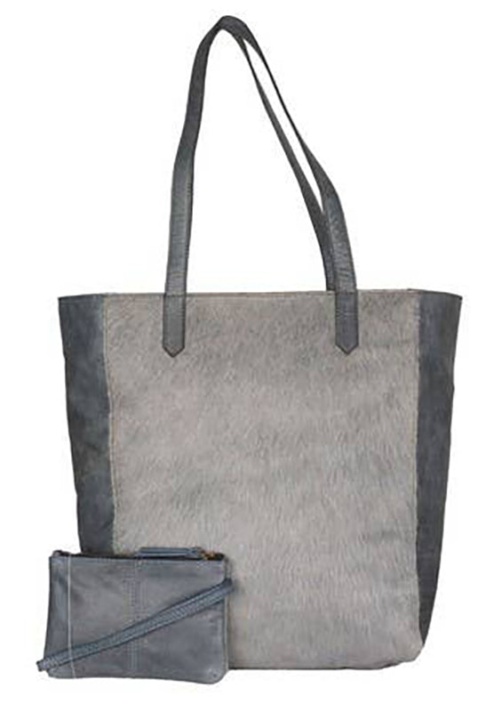 Mona B. Skylar Genuine Leather and Cowhide Tote/Shoulder Bag, M-6502
