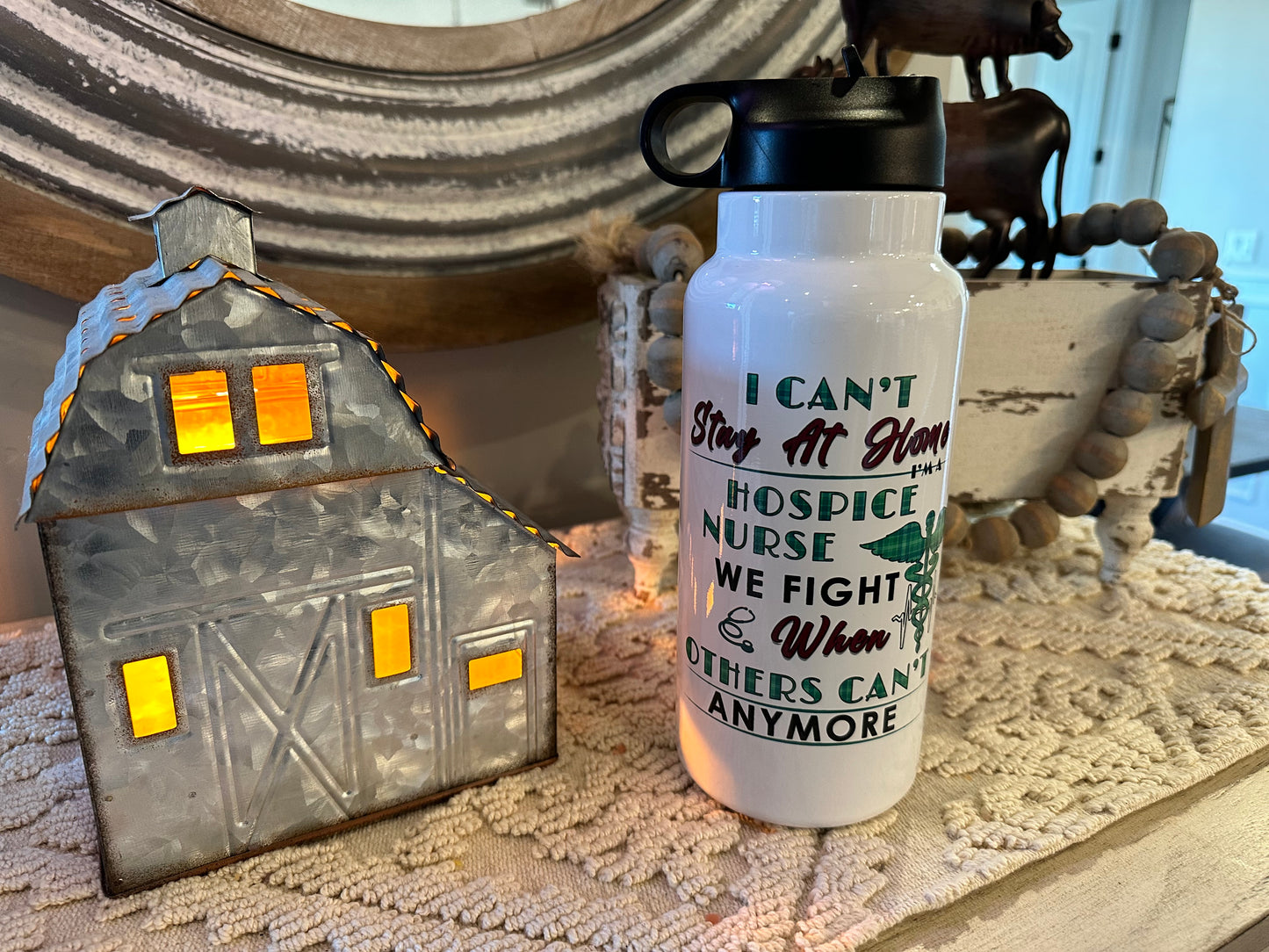 NFR - 32 oz Water Bottle Designed for Hospice Nurse as Gift