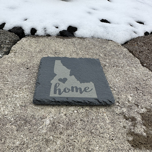 Idaho State / Home - Slate Drink Coaster with Anti-scratch Bottom