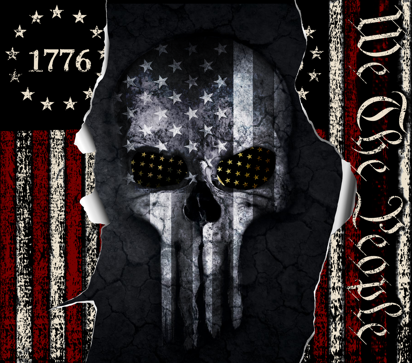 20 oz Skinny Tumbler - 1776 We the People Punisher