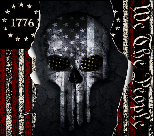20 oz Skinny Tumbler - 1776 We the People Punisher