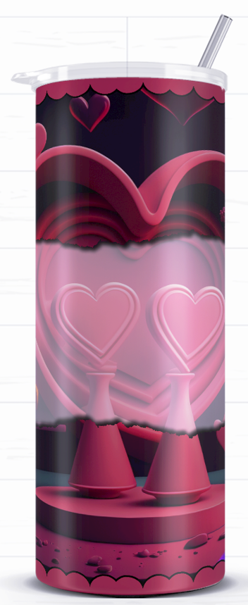 20 oz. Skinny Tumbler - Two Hearts in One