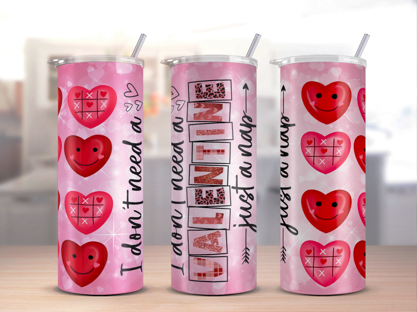 20 oz. Skinny Tumbler - I don't need a Valentine, just a nap.