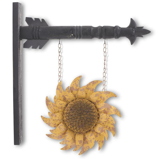 13 Inch Distressed Golden Yellow Metal Sunflower Arrow Replacement