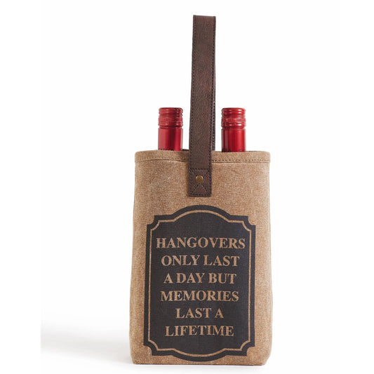 Memories Up-Cycled Canvas Double Wine Bag, M-5621