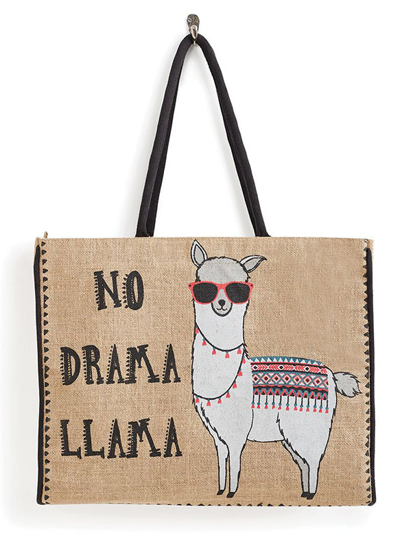 No Drama Burlap Tote, B-501