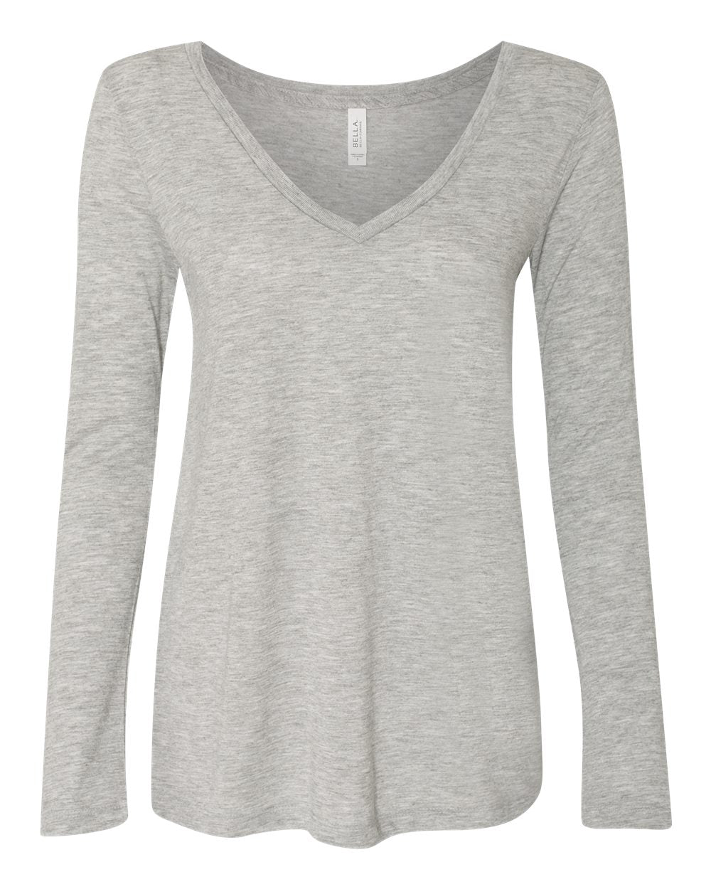 BELLA + CANVAS - Women's Flowy Long Sleeve V-Neck Tee