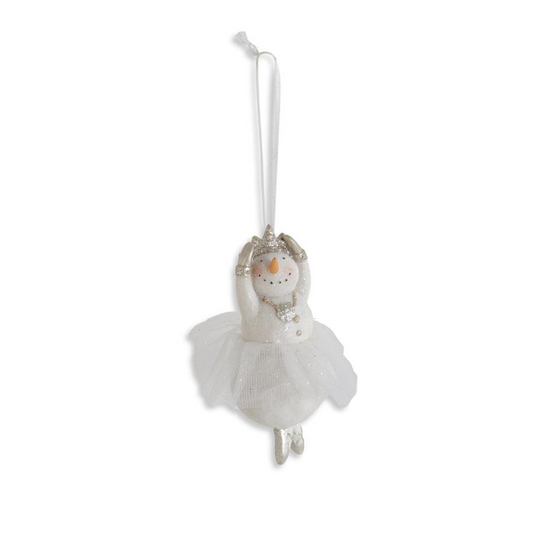 Glittered Snow Lady Ballerina w/Tulle Tutu Ornaments (1) v1