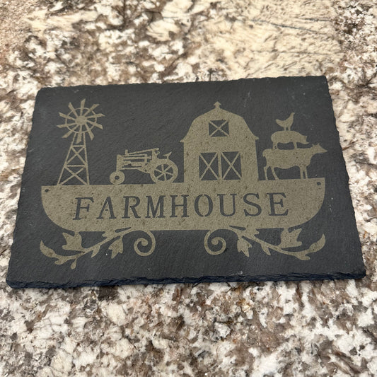 9" x 6" - Slate Kitchen Board - Farm House