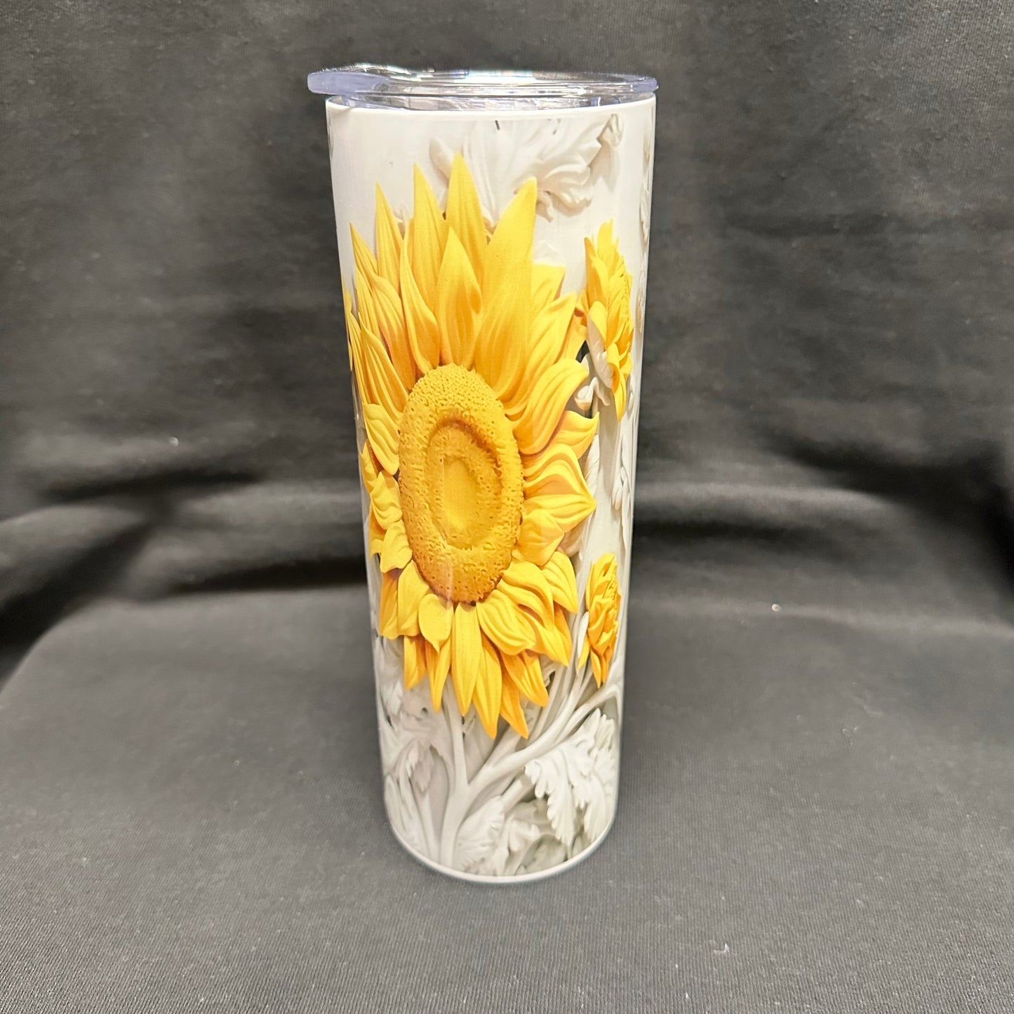 20 oz Skinny Tumbler - Big Yellow Flowers