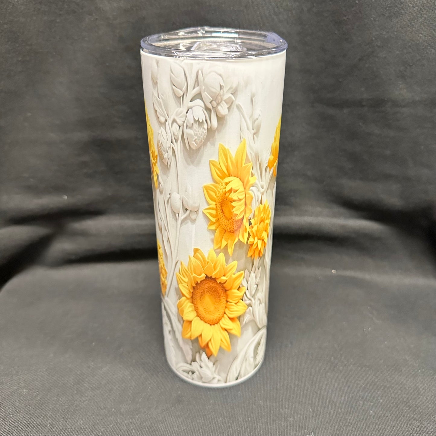 20 oz Skinny Tumbler - Big Yellow Flowers