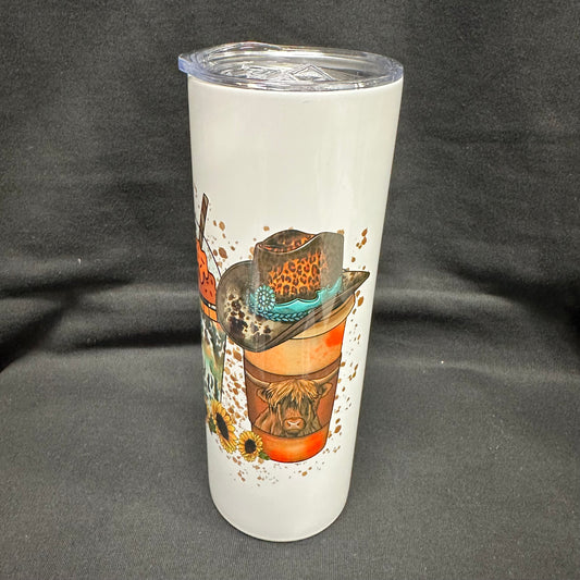 20 oz Skinny Tumbler - Country Coffee