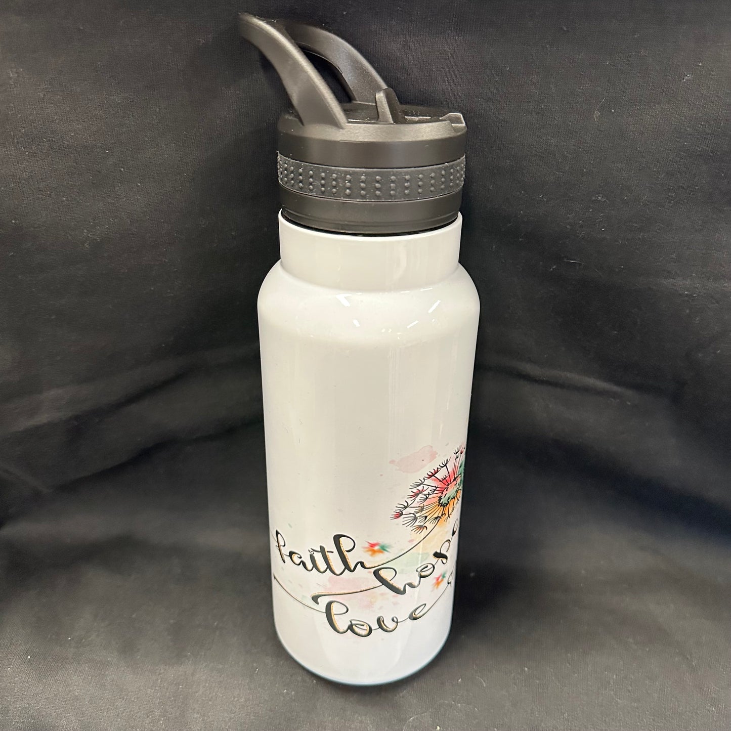 32 oz Water Bottle - Faith Hope Love