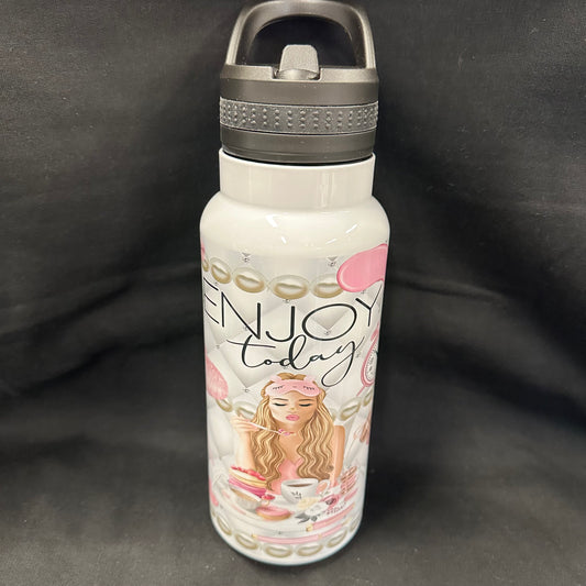 32 oz Water Bottle - Enjoy Today Blonde