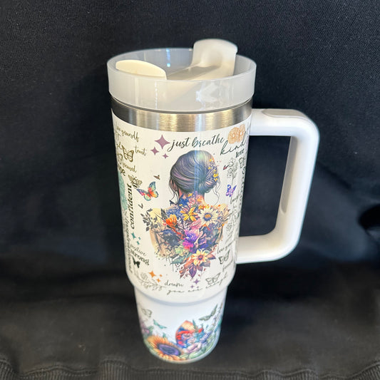 30 oz Tumbler with Handle - Affirmations