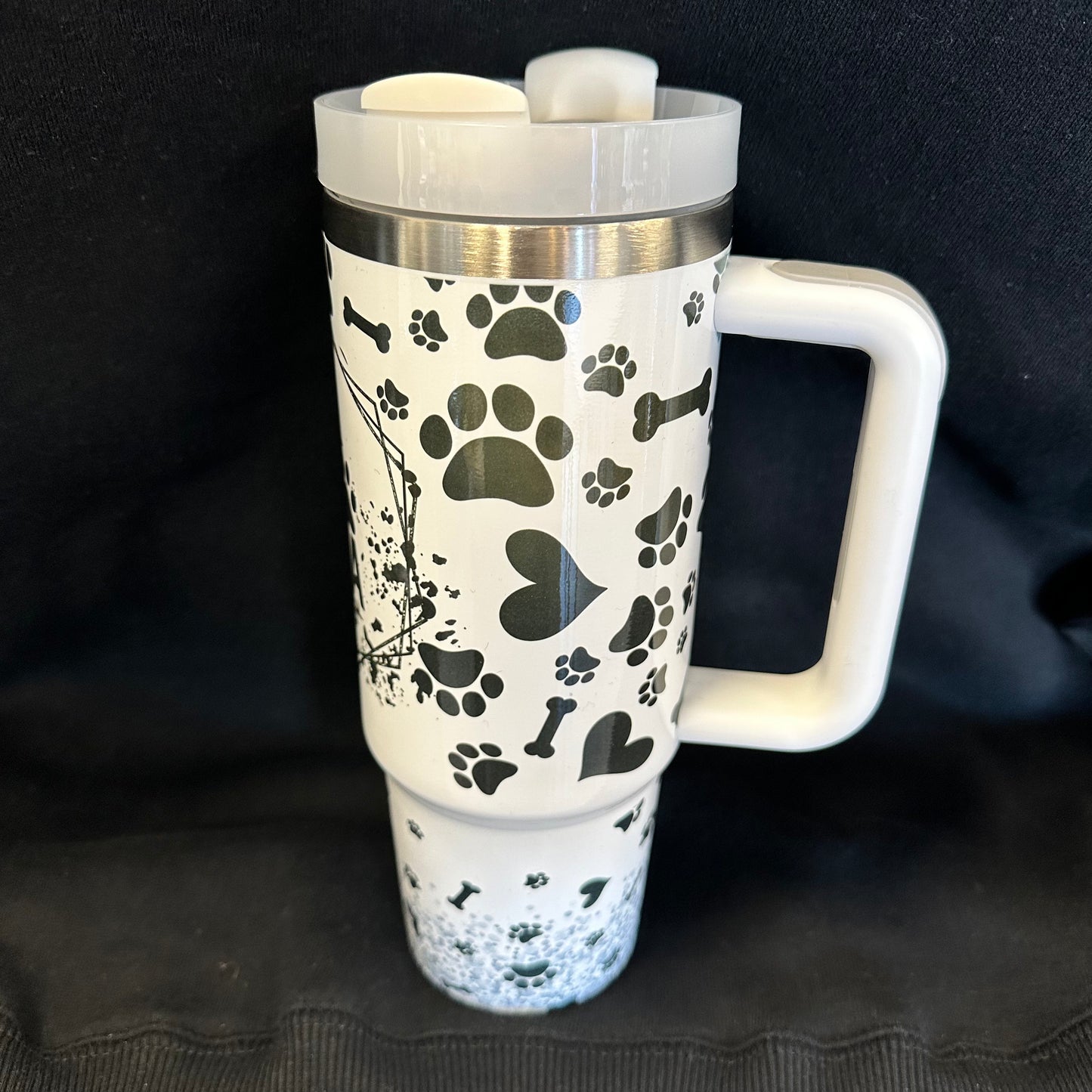 30 oz Tumbler with Handle - Fur Mama