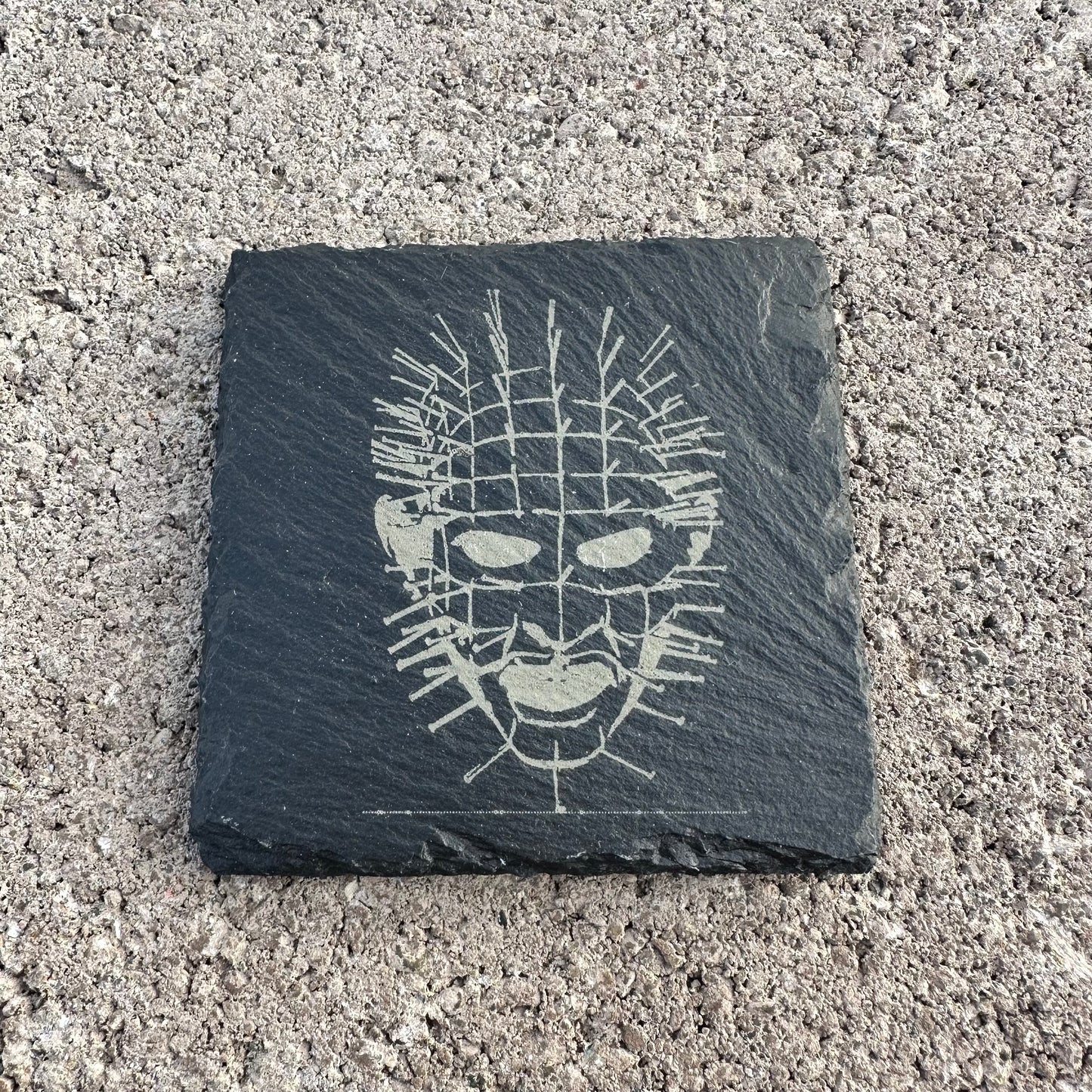 4" x 4" - Hellraiser Pinhead - Slate Drink Coaster with Anti-scratch Bottom