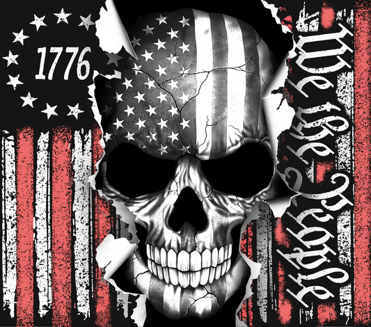 20 oz Skinny Tumbler - 1776 We the People Skull