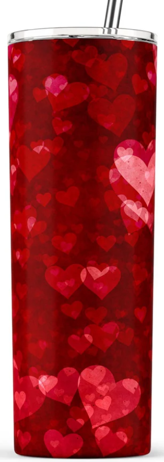 20 oz. Skinny Tumbler - Sea of Hearts