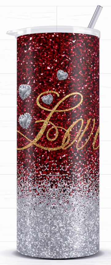 20 oz. Skinny Tumbler - Love & Diamonds